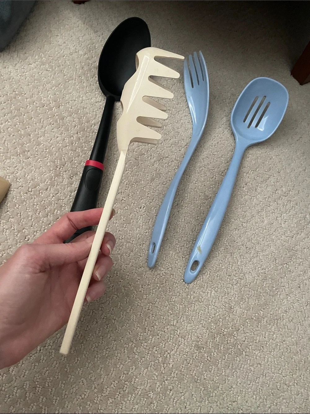 🌹FREE w/purchase Kitchen Utensil Set - Black Light Blue Serving cooking Spoons